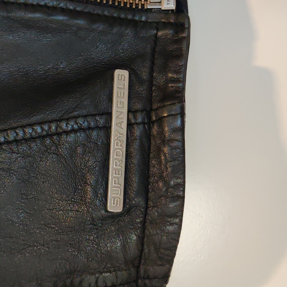 *host pick* SUPERDRY Angel Nappa Leather Biker Jacket. SIZE large. - Picture 4 of 9